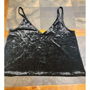 Black Crushed Velvet Tank Size XL H&M Witchy Fairygoth Dark Romantic